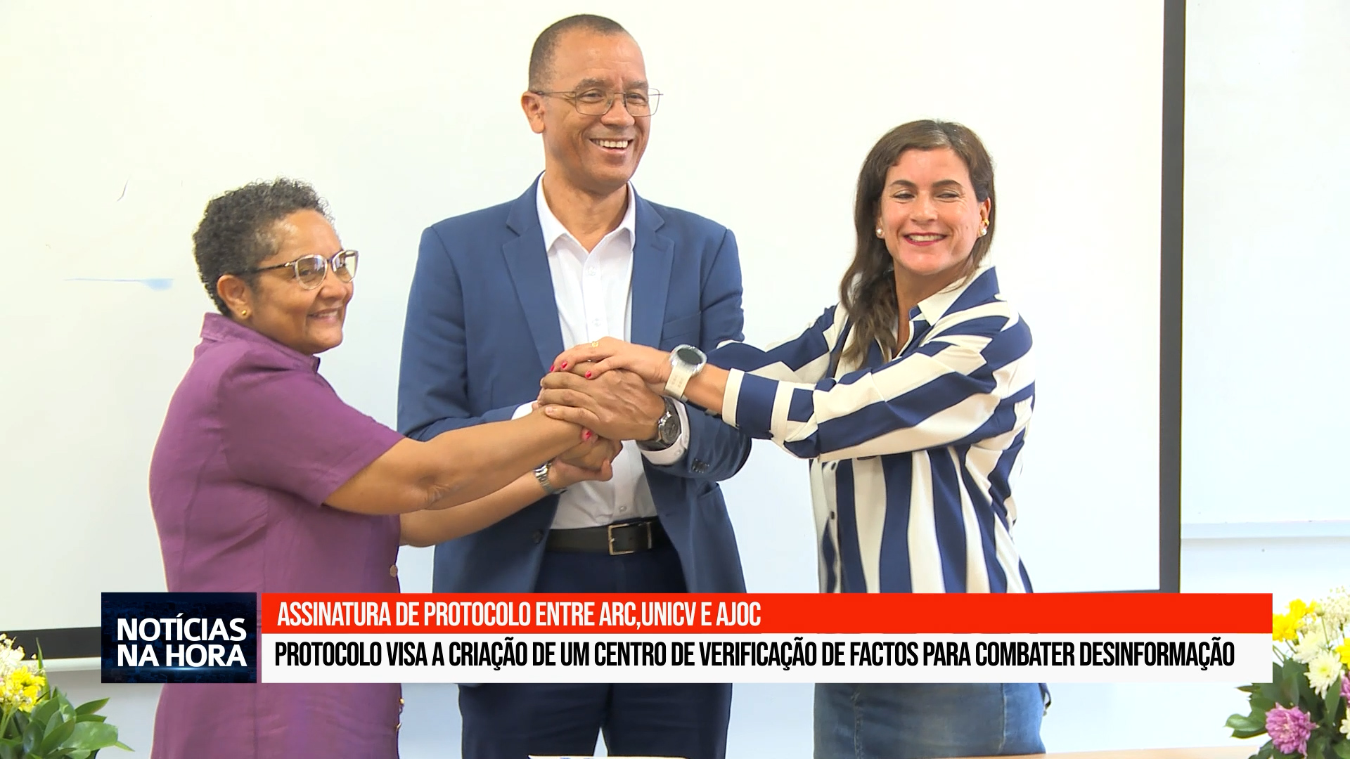 Assinatura de protocolo entre ARC,UNICV E AJOC.