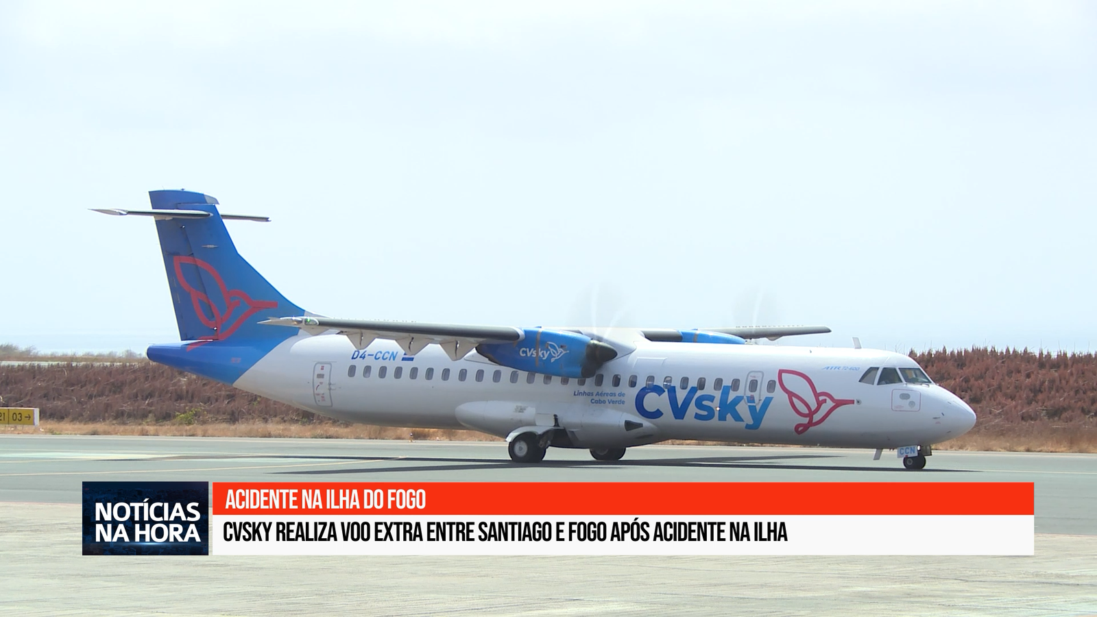 CVSky realiza voo extra entre Santiago e Fogo após acidente na ilha.