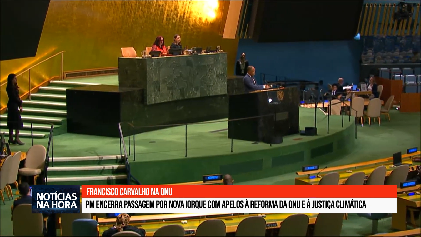 PM encerra passagem por Nova Iorque com apelos à reforma da ONU e à justiça climática.